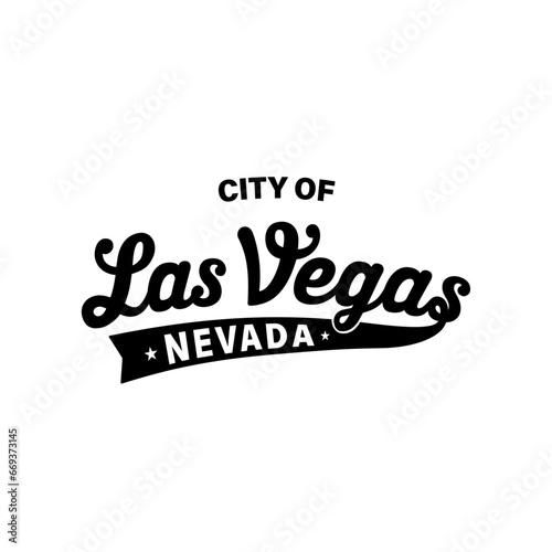 City of Las Vegas lettering design. Las Vegas, Nevada typography design. Vector and illustration.