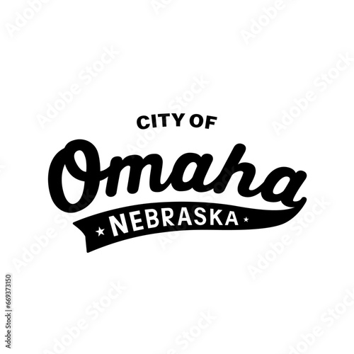City of Omaha lettering design. Omaha, Nebraska typography design. Vector and illustration.