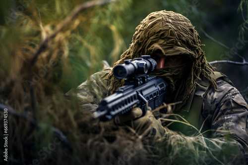 Bravery Under Fire. Soldiers Taking Cover During Live Fire Training