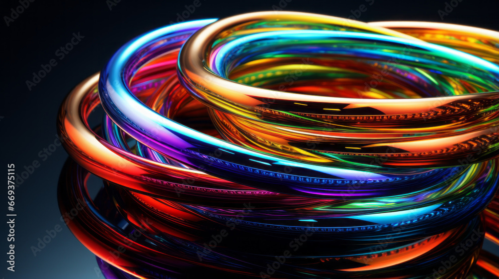 A rainbow of interlocking rings
