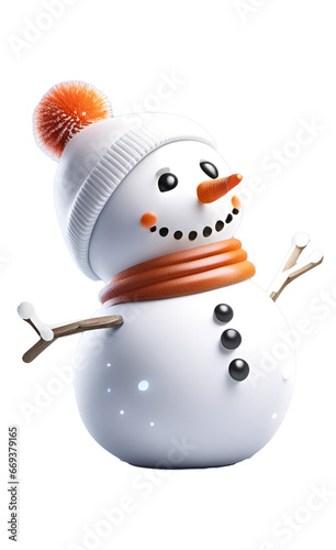 The snow man is cute.