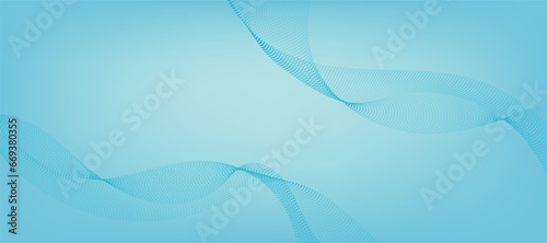 Fototapeta Naklejka Na Ścianę i Meble -  Abstract Blue Gradient Background Template with Blue Dotted Wavy Lines. Winter Background.
