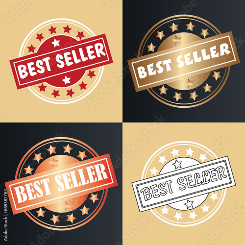 set of vintage retro labels, bast seller stamp design vector art.