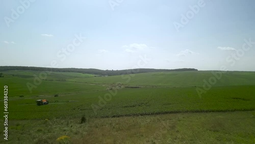 Wallpaper Mural Spray Fertilize On Field With Chemicals In Agriculture Field Torontodigital.ca