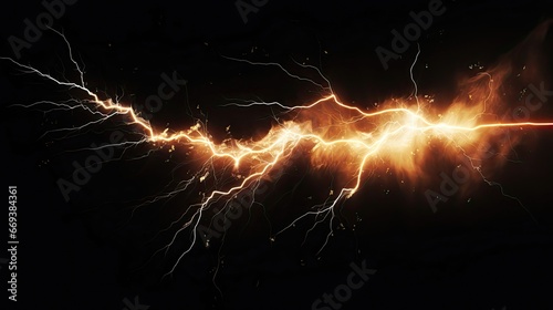 lightning strike effect on black background