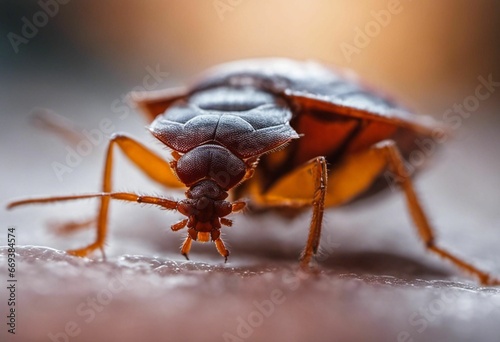 An AI illustration of a bed bug on top of a table covered in food © Wirestock