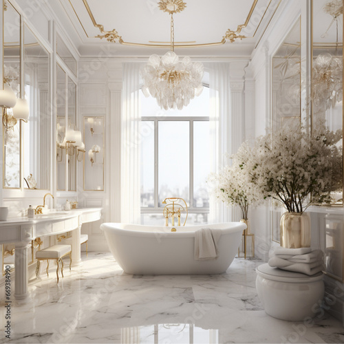 luxury bathroom interior  luxury bathroom interior   white colors  digital size