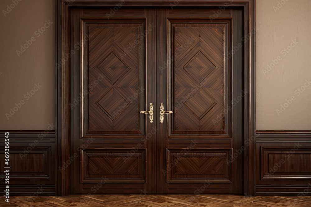 model of classic double entrance wooden doors model of classic double entrance wooden doors