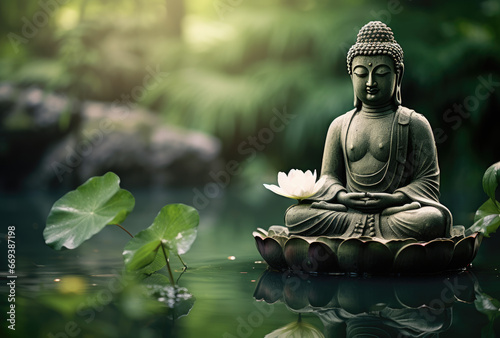 Buddha statue on nature background