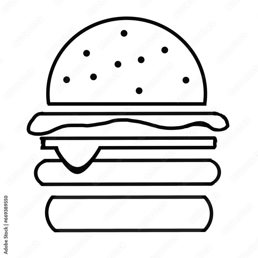 The burger icon is usually used by fast food brands that provide burgers The burger icon is usually used by fast food brands that provide burgers