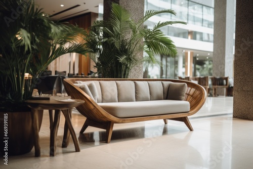 Contemporary Hotel Design - Stylish Eco-Friendly Hotel Lobby Decor © DigitalMagicVisions