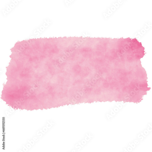 Pink watercolor hand drawn paint brush paper texture stain for text design, web, label. 