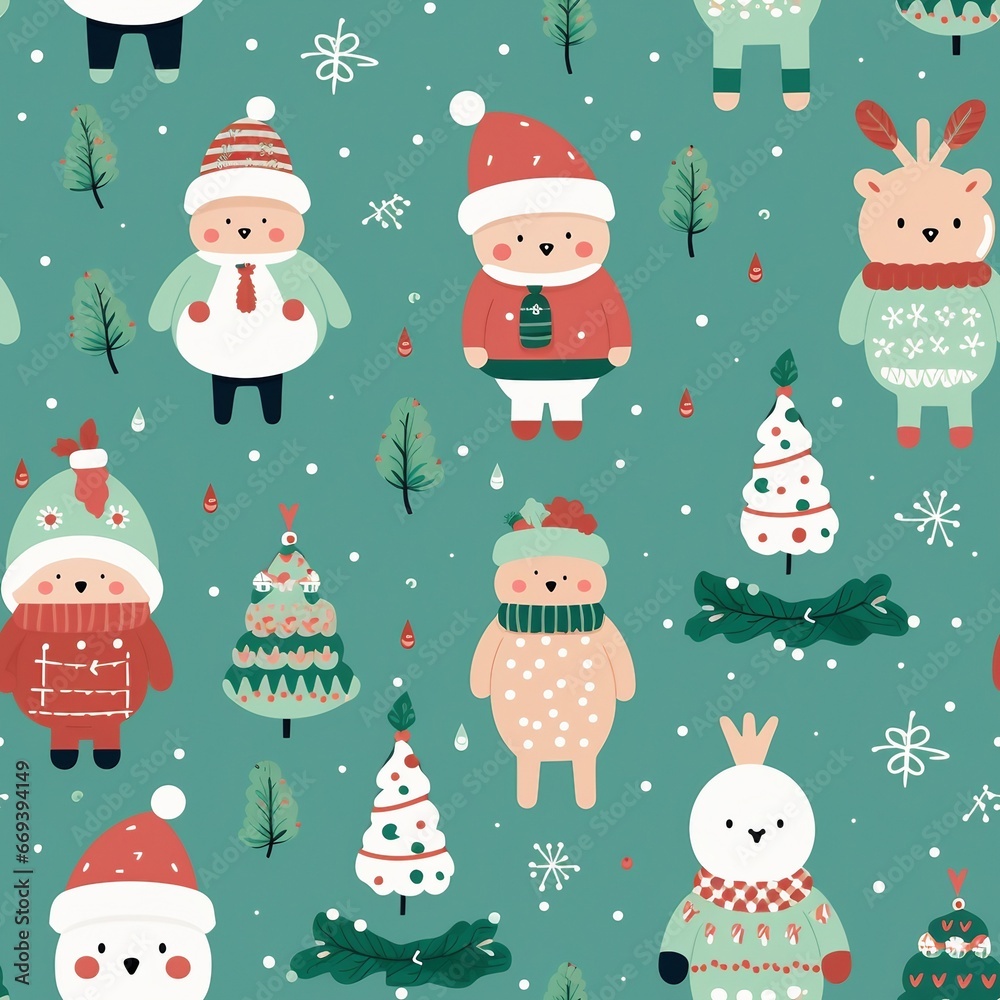 Christmas seamless pattern Frosty Kid's Clothing Wonderland Christmas seamless pattern Frosty Kid's Clothing Wonderland
