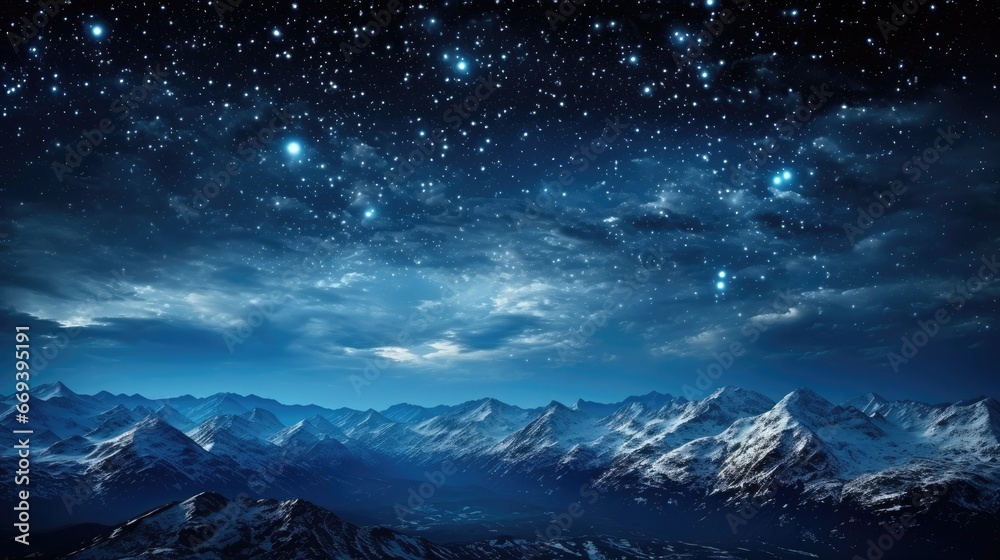 Night clear sky background with lots of stars over the snowy ground landscapes. Night clear sky background with lots of stars over the snowy ground landscapes.