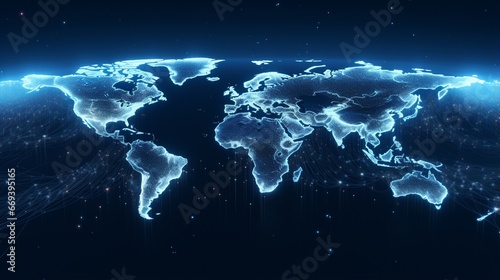 world map on black photo