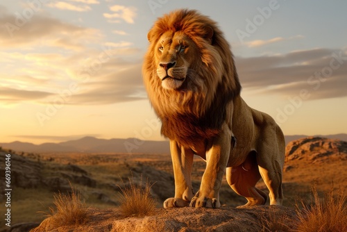 Realistic huge king of the animals - lion