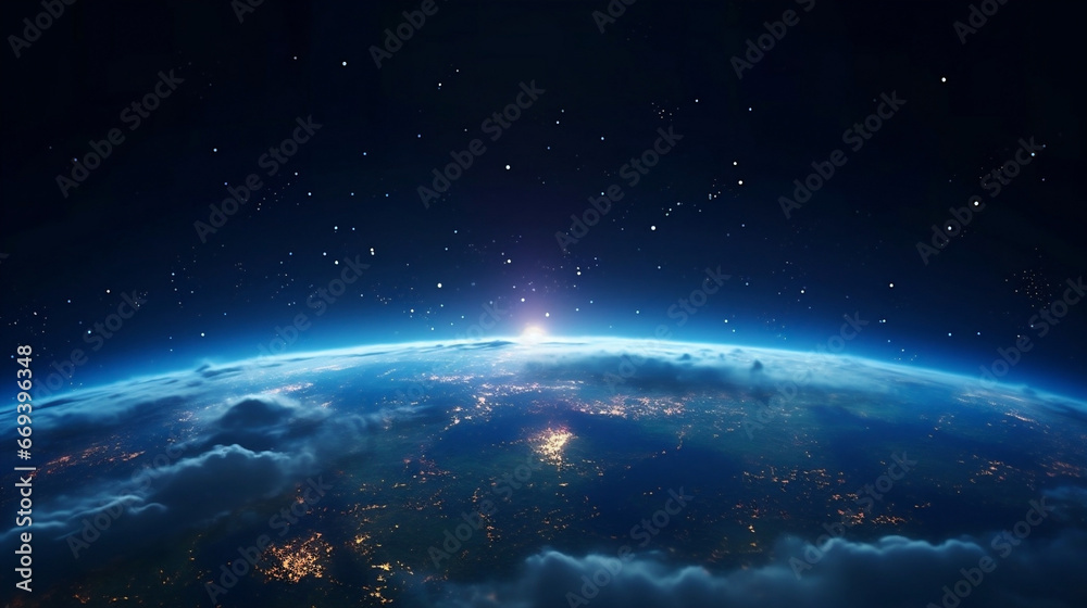 Earth sun global science blue night sunrise space planet globe