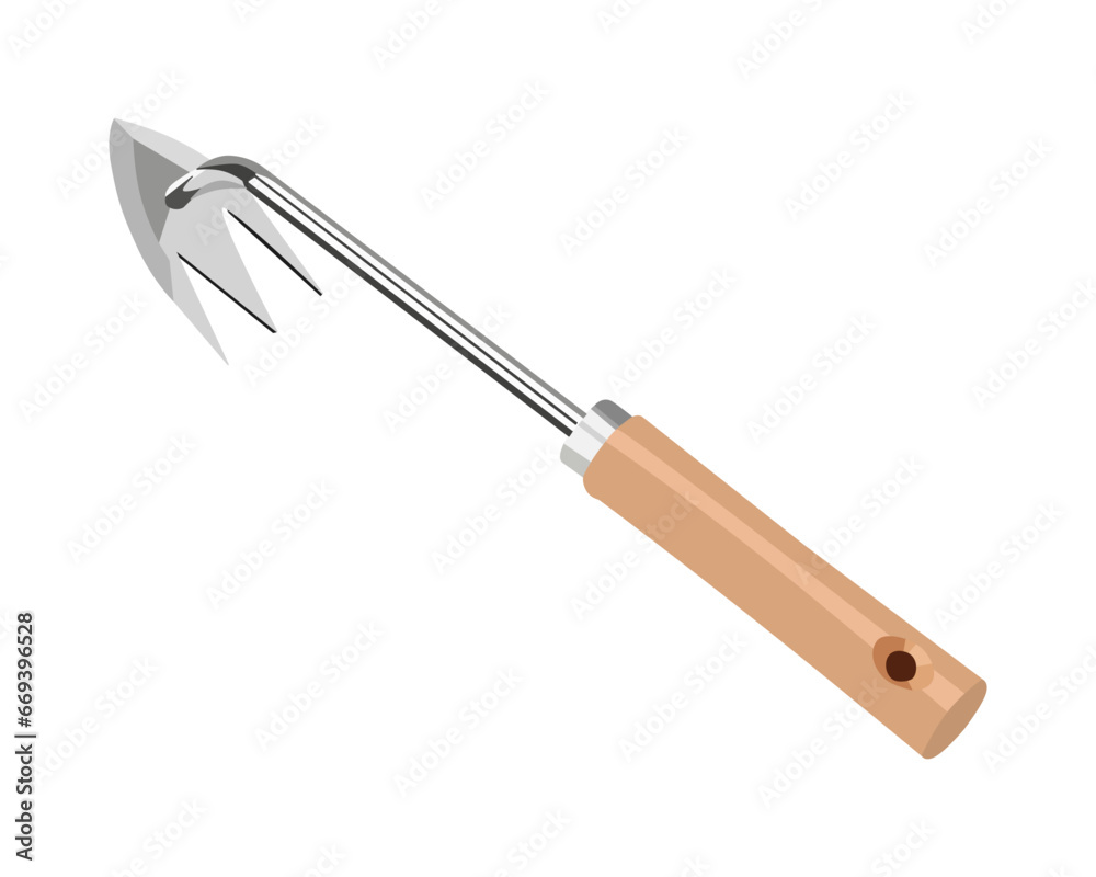 Fototapeta premium Vector of Hoe and Pitchfork Gardening Tool Equipment isolated on white background. Vector illustration isolated.