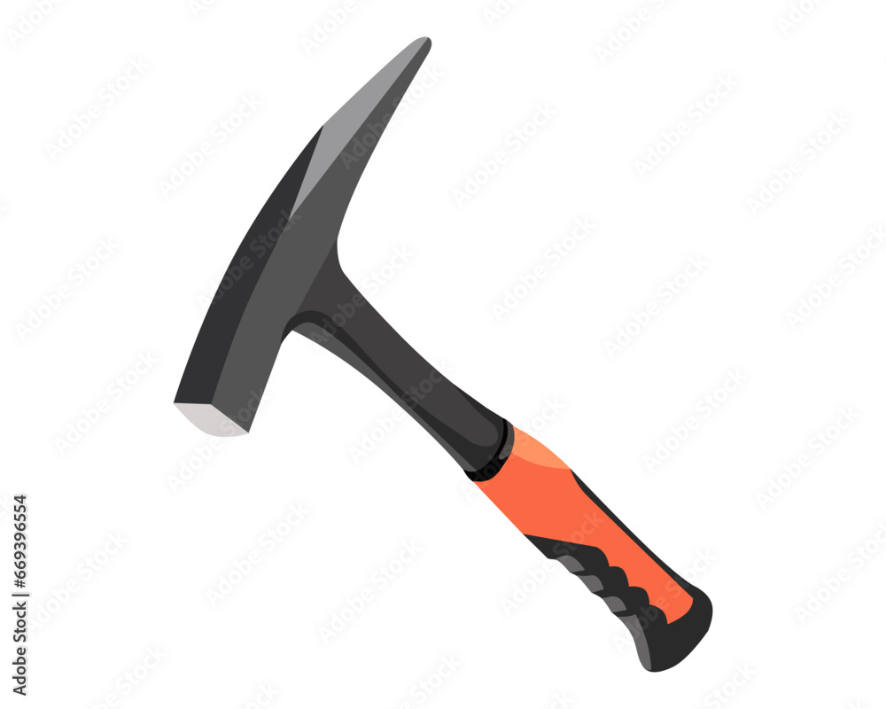 Vector Illustration pick hammer isolated on white background. Carpentry hand tools. Vector Illustration pick hammer isolated on white background. Carpentry hand tools.