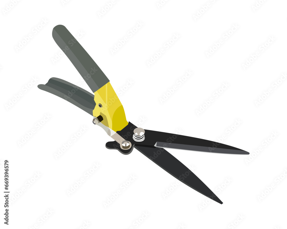 Vector Illustration of Pruning Shears, Garden Tools Flower Scissors isolated on white background. Gardening hand tools Vector Illustration of Pruning Shears, Garden Tools Flower Scissors isolated on white background. Gardening hand tools