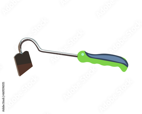 Vector of Hoe Carpentry Hand Tool Equipment isolated on white background. Vector illustration isolated.