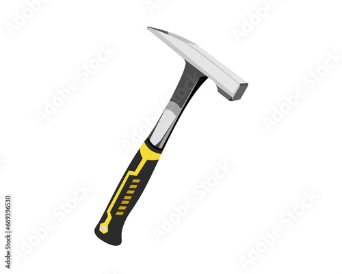 Vector Illustration pick hammer isolated on white background. Carpentry hand tools.