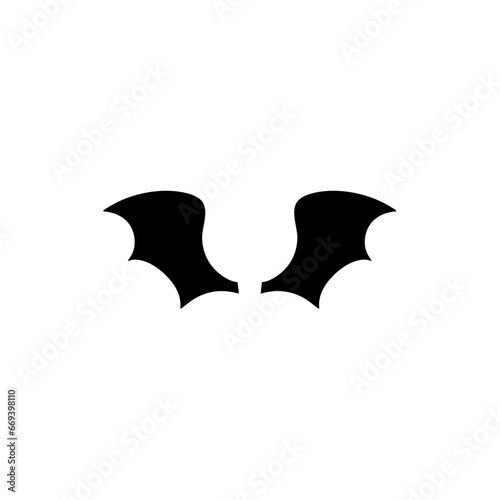 dark wing silhouette evil devil in the shadows Scary bat wings. Vector illustration 