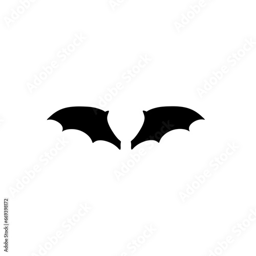 dark wing silhouette evil devil in the shadows Scary bat wings. Vector illustration 