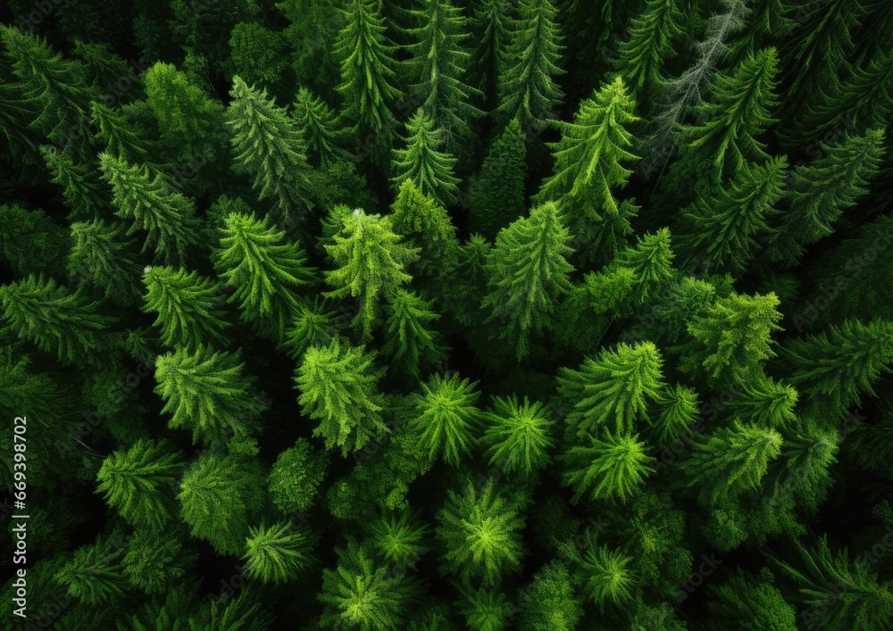 An award-winning aerial photograph capturing a vast forest of towering trees, their vibrant green An award-winning aerial photograph capturing a vast forest of towering trees, their vibrant green