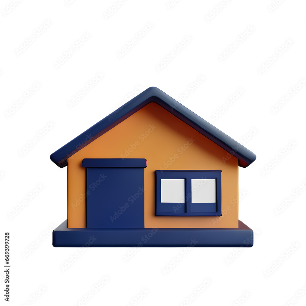 modern house style 3d reder on transparent background. ai generative modern house style 3d reder on transparent background. ai generative