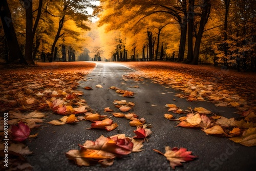 Autumn in the road