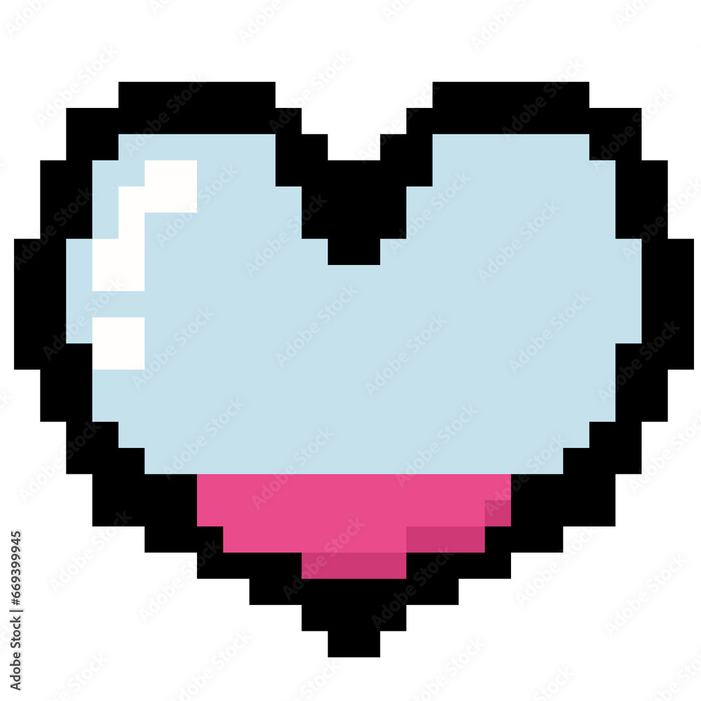 Obraz premium Pixel heart Love level
