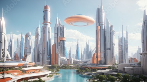 Future city. AI Generative
