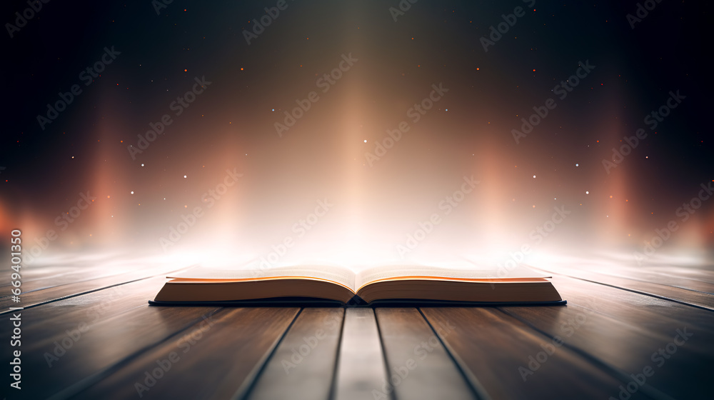 Secret open book with bright light, fantasy book. Secret open book with bright light, fantasy book.