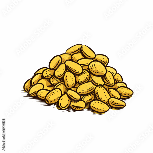 Soybeans hand-drawn illustration. Soybeans. Vector doodle style cartoon illustration