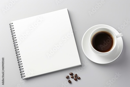 Minimalistic Still Life With Notebook Mockup And Coffee