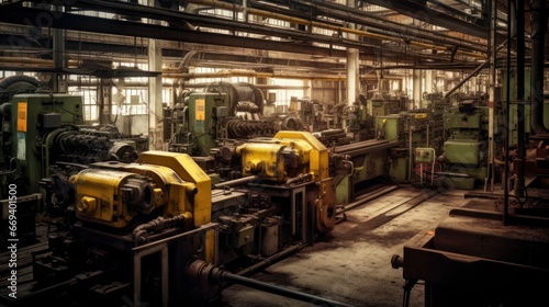 The harmonious hum of machines in a large factory