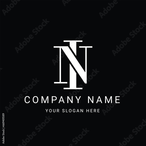 NI Letter Initial Logo Design Template Vector Illustration