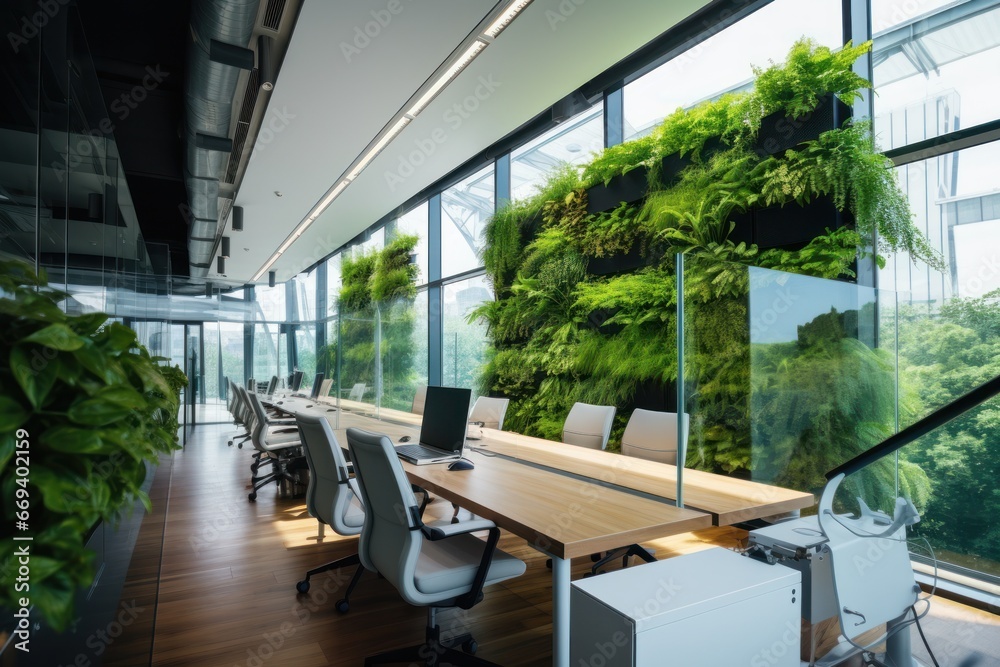 Green Environment Inside Contemporary Office - Eco-Friendly Design