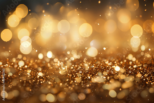 Gold Glitter Bokeh Background Texture © artchvit