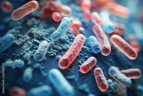 Probiotics Bacteria Seen Under Microscope For Digestion