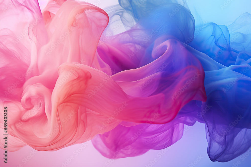 Abstract Ink Fusion: Acrylic Ink in Water with Swirling Fog Abstract Ink Fusion: Acrylic Ink in Water with Swirling Fog