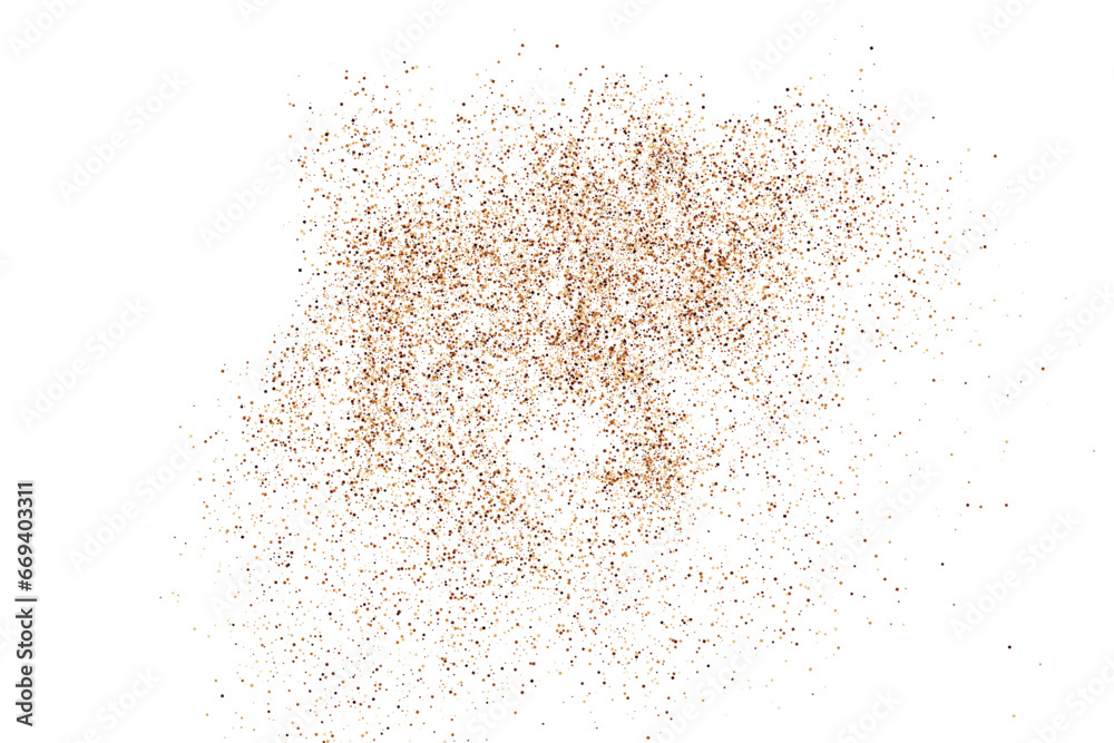 Coffee Color Grain Texture Isolated on White Background. Chocolate Shades Confetti. Brown Particles. Digitally Generated Image. Vector illustration. Coffee Color Grain Texture Isolated on White Background. Chocolate Shades Confetti. Brown Particles. Digitally Generated Image. Vector illustration.