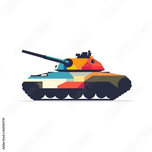 Colorful icon of a military tank