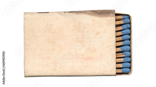 Canvastavla vintage worn old pack of matches on png transparent background