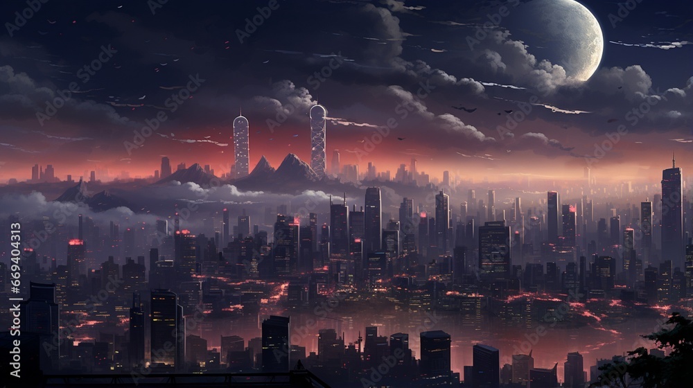 night panorama of the city
