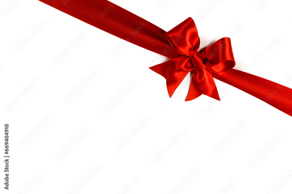 Red ribbon bow isolated on white Red ribbon bow isolated on white