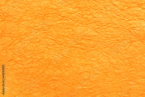しわくちゃの和紙 オレンジ色