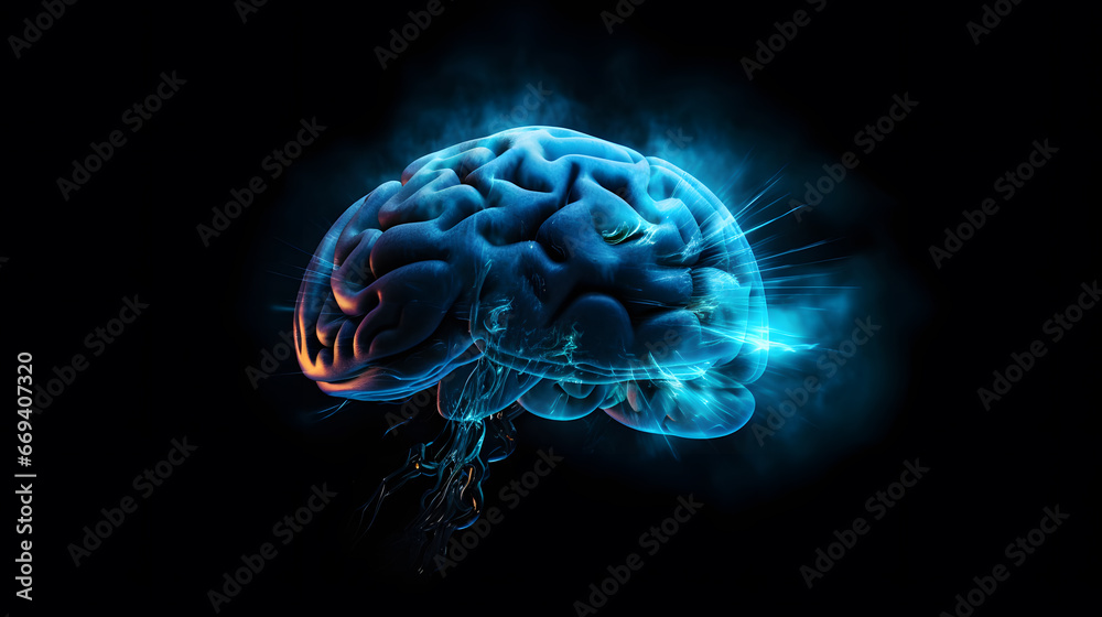 custom made wallpaper toronto digitalNeuronal Spectrum: Glowing Brain Artwork
