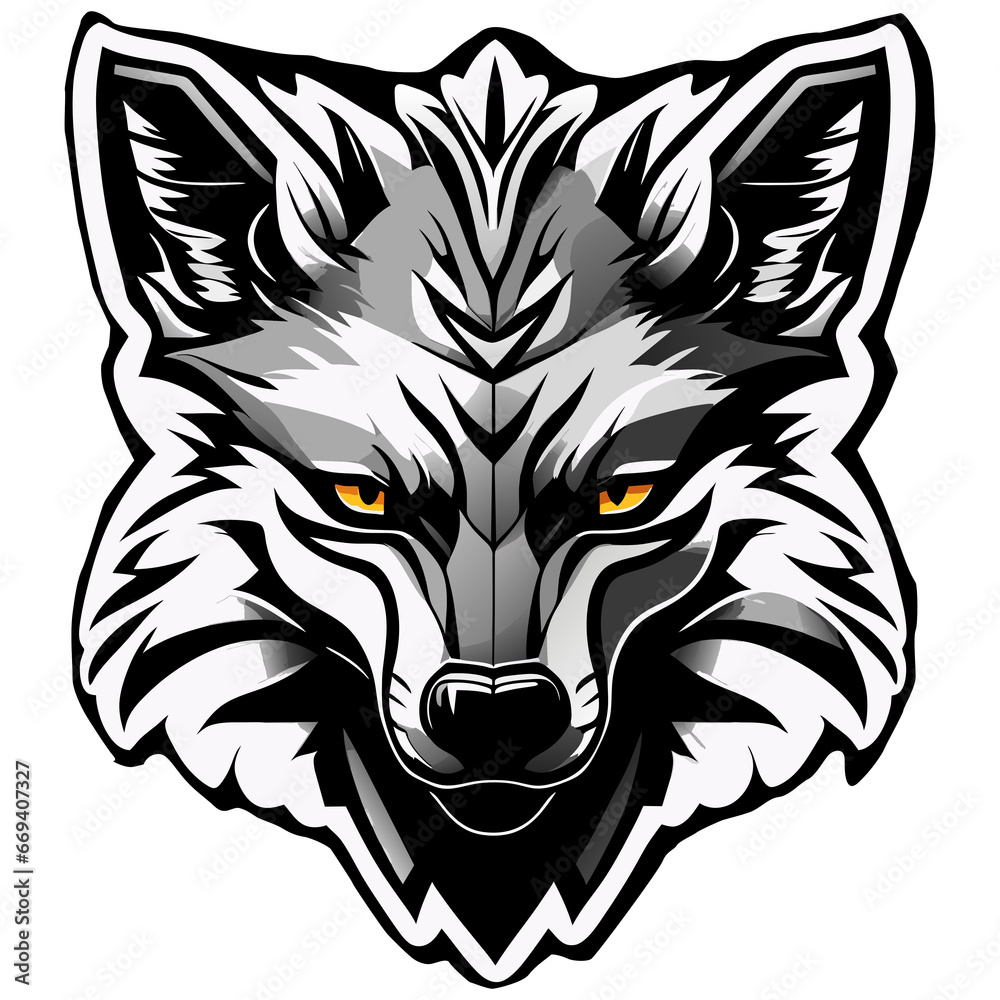 Wolf head. illustration for t-shirt, tattoo and other uses.